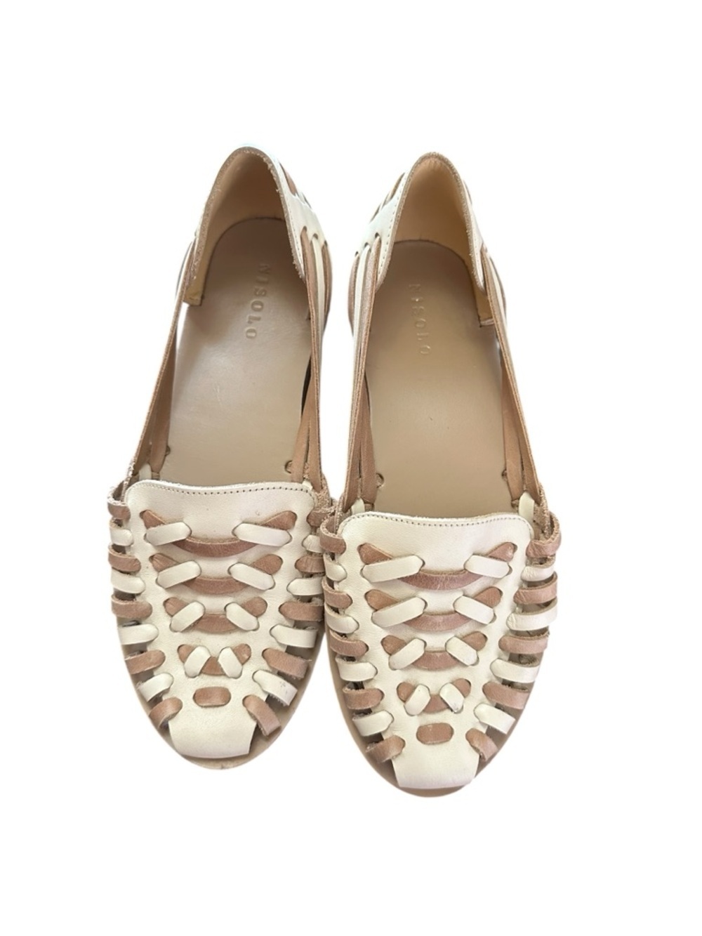 Nisolo Huaraches Leather Sandal Almond Bone Color Size 7.5 Peru Casual Boho